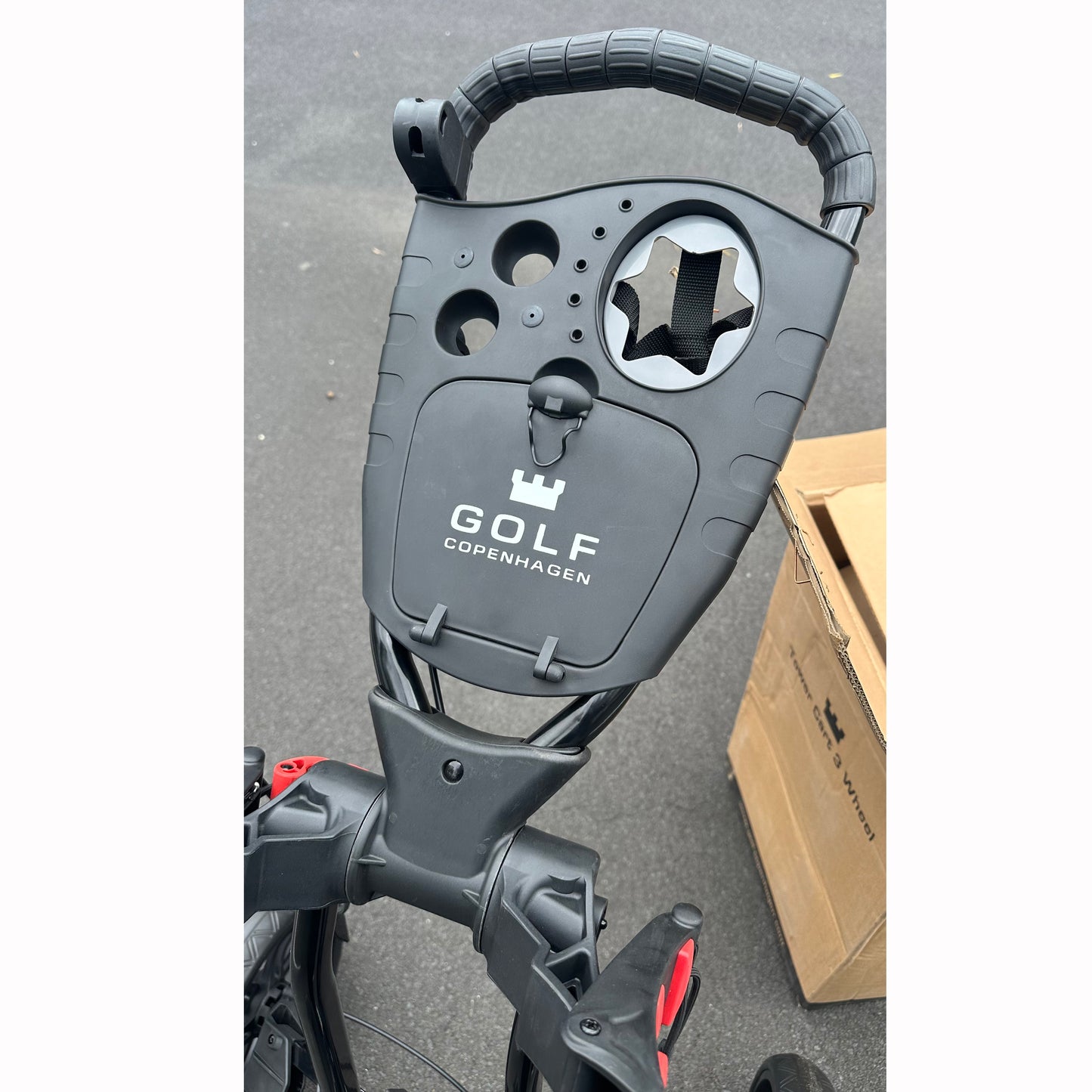 Golf COPENHAGEN Golf Trundler Foldable Golf Push Cart 3-Wheel Golf Trolley BK