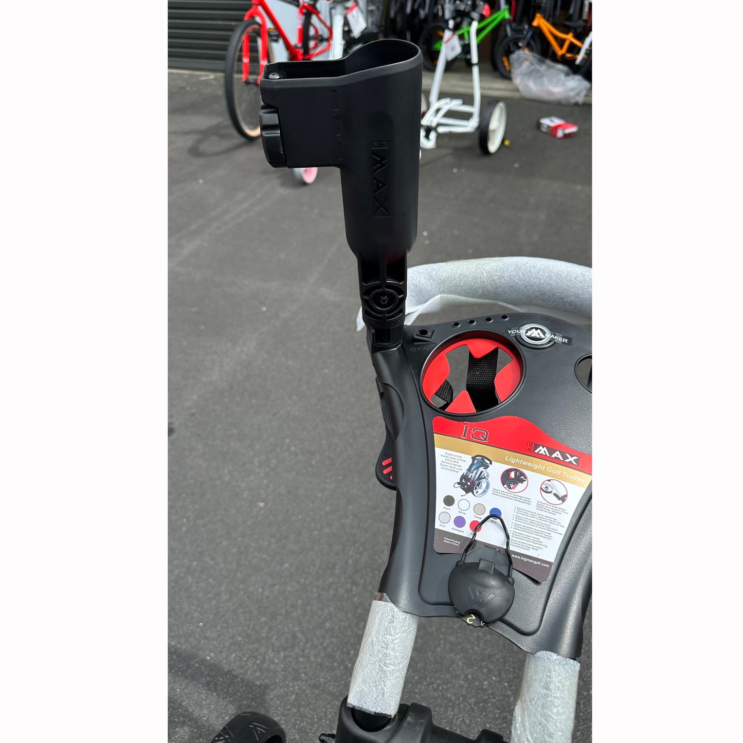 Quick Fix umbrella holder for Big Max Folf Trundler