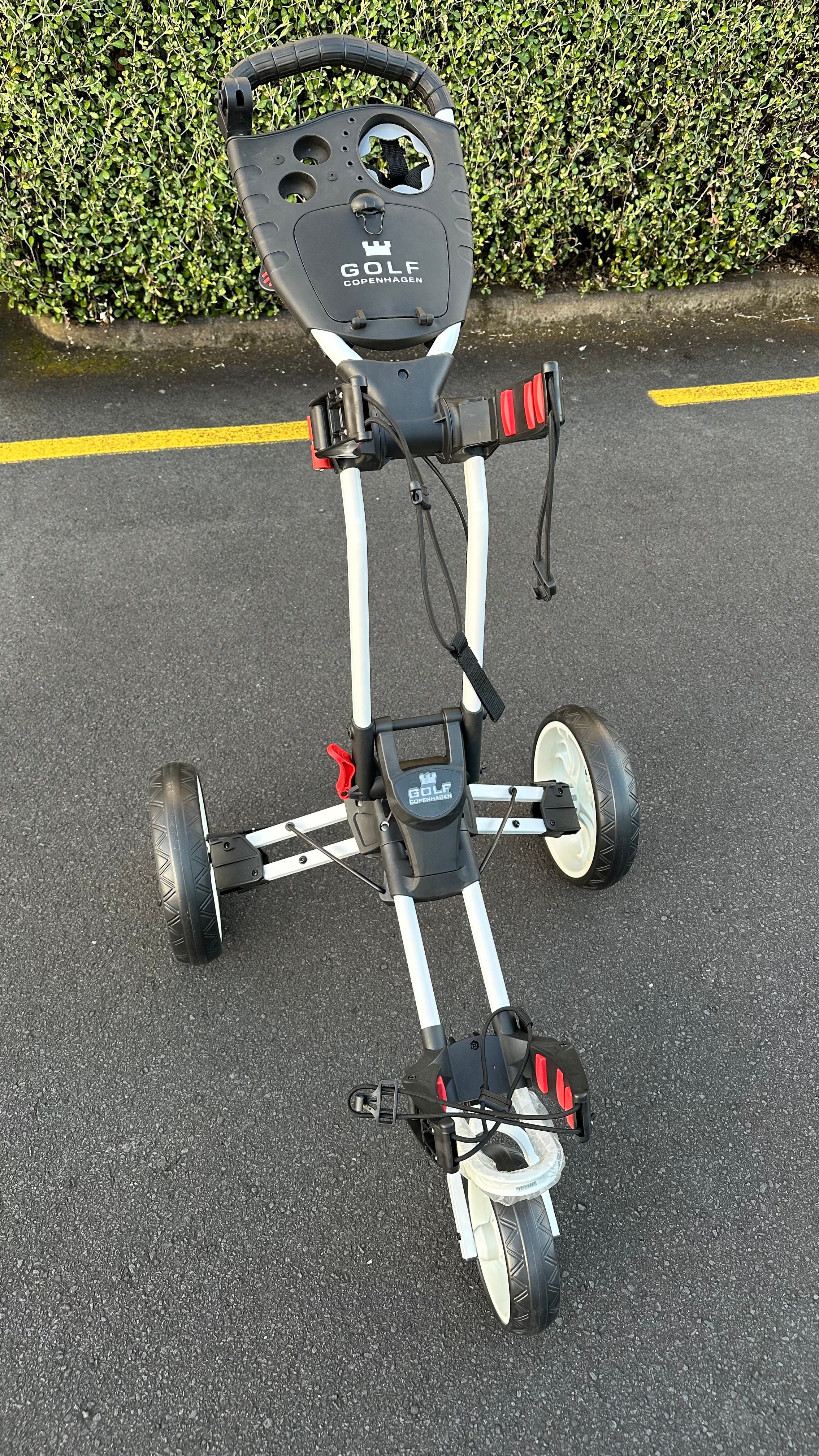 Golf COPENHAGEN Golf Trundler Foldable Golf Push Cart 3-Wheel Golf Trolley BK