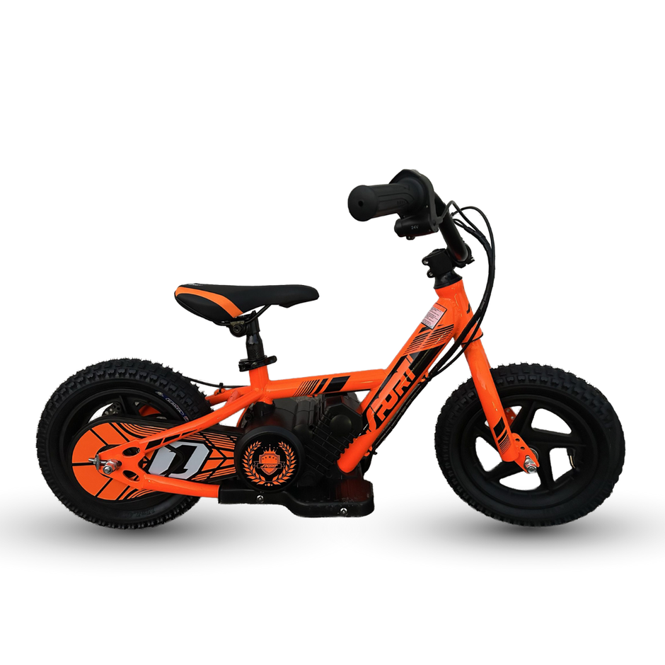 AB Bikes Kids Bikes 12 electric bikes in orange – side view