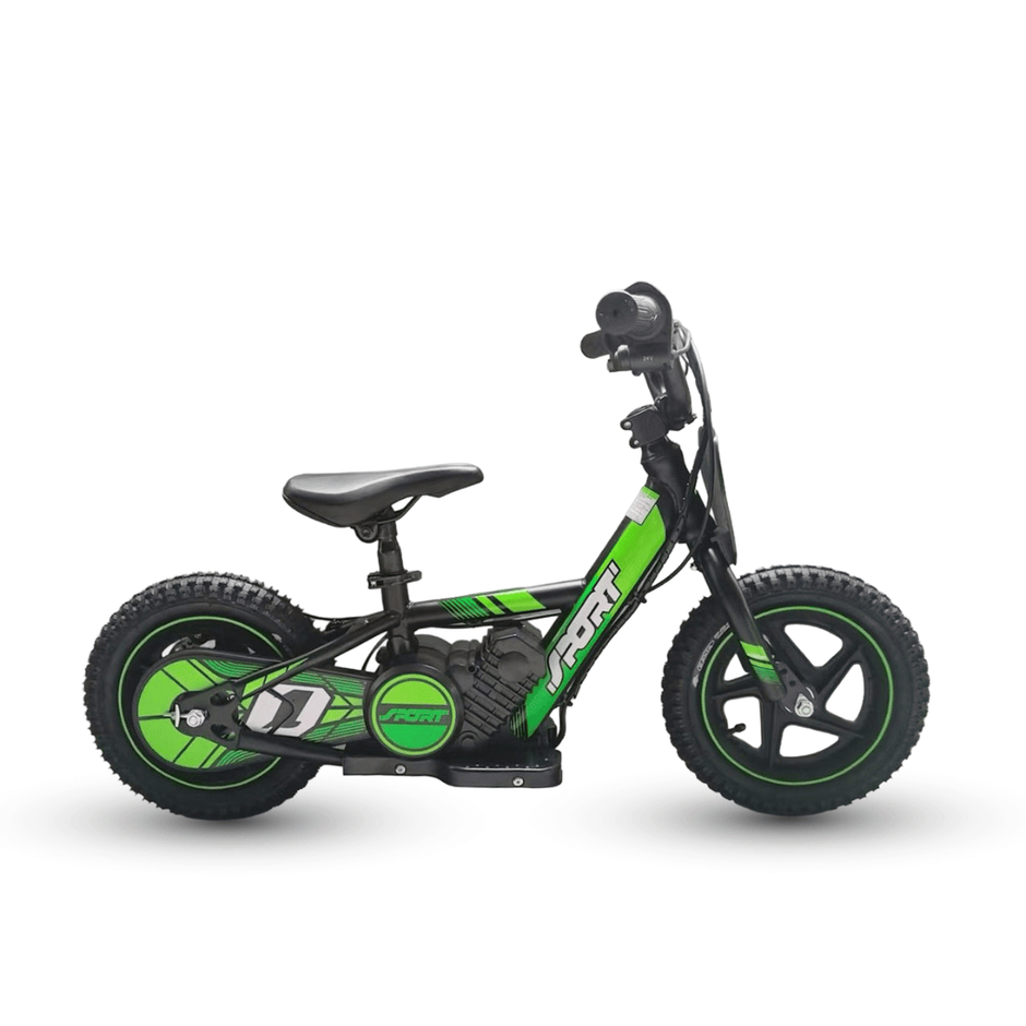 AB Bikes Kids Bikes 12 electric bikes in green – side view