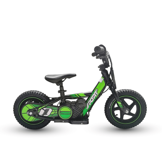 AB Bikes Kids Bikes 12 electric bikes in green – side view