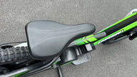 AB Bikes Kids Bikes 16 electric balance bike in green and black – bike seat top view