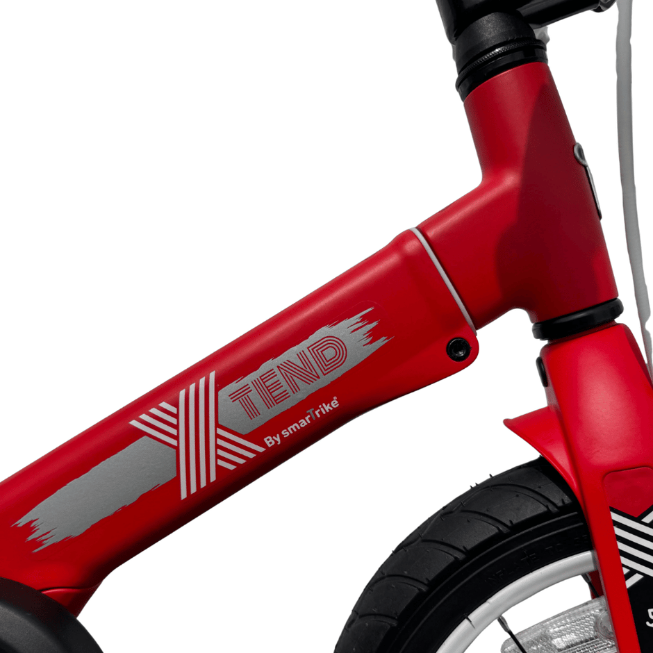 AB Bikes Kids Bikes XTend in red – top tube view