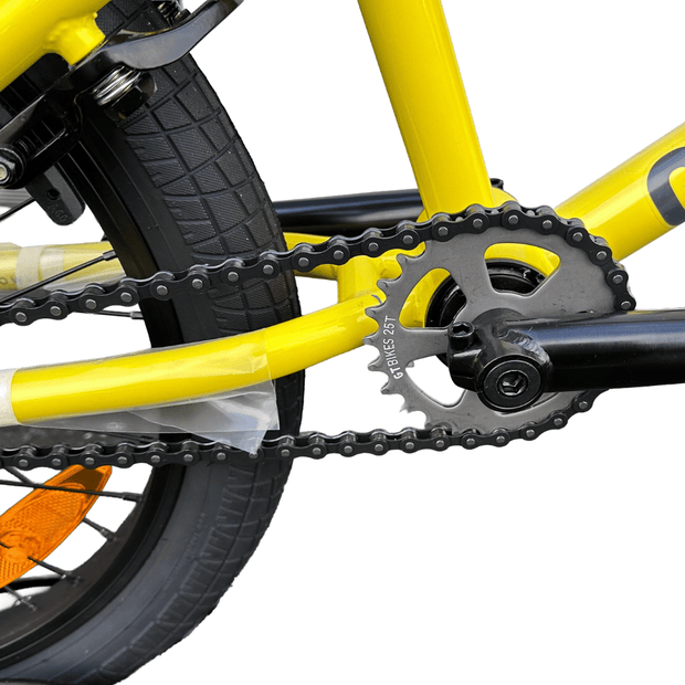 AB Bikes BMX GT Air YEL O/S in yellow – chain view