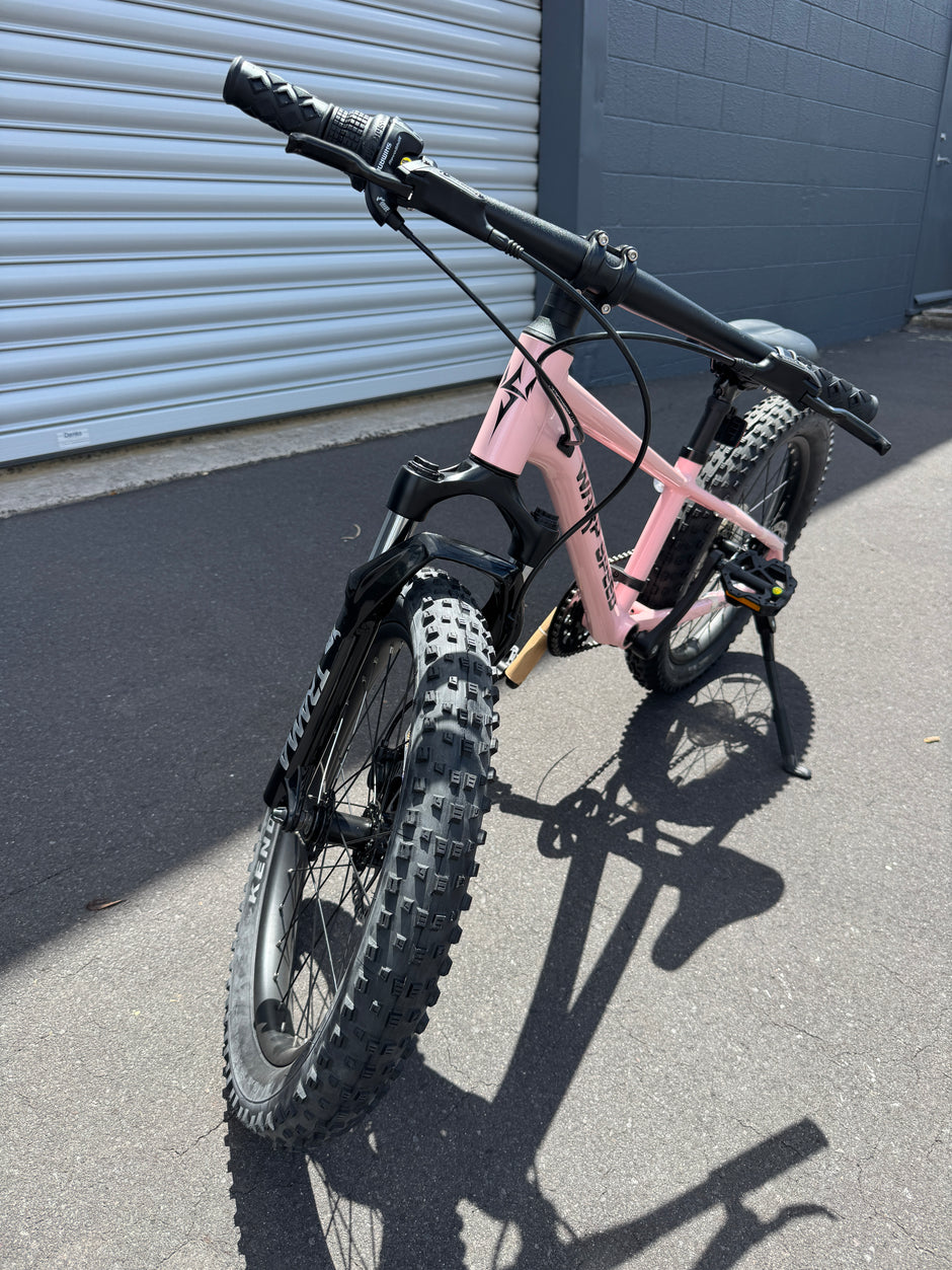 AB Bikes Kids Bikes 20inch Wrap Mountain bike in pink – front view