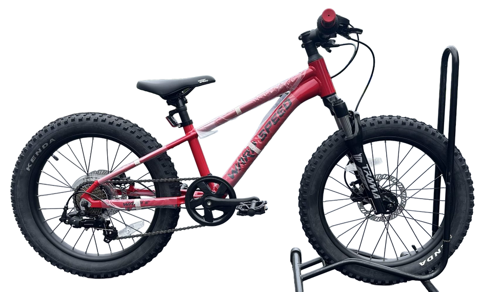 AB Bikes Kids Bikes 20inch Wrap Mountain bike in red – side view
