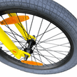 AB Bikes BMX GT Air YEL O/S in yellow – front wheel view