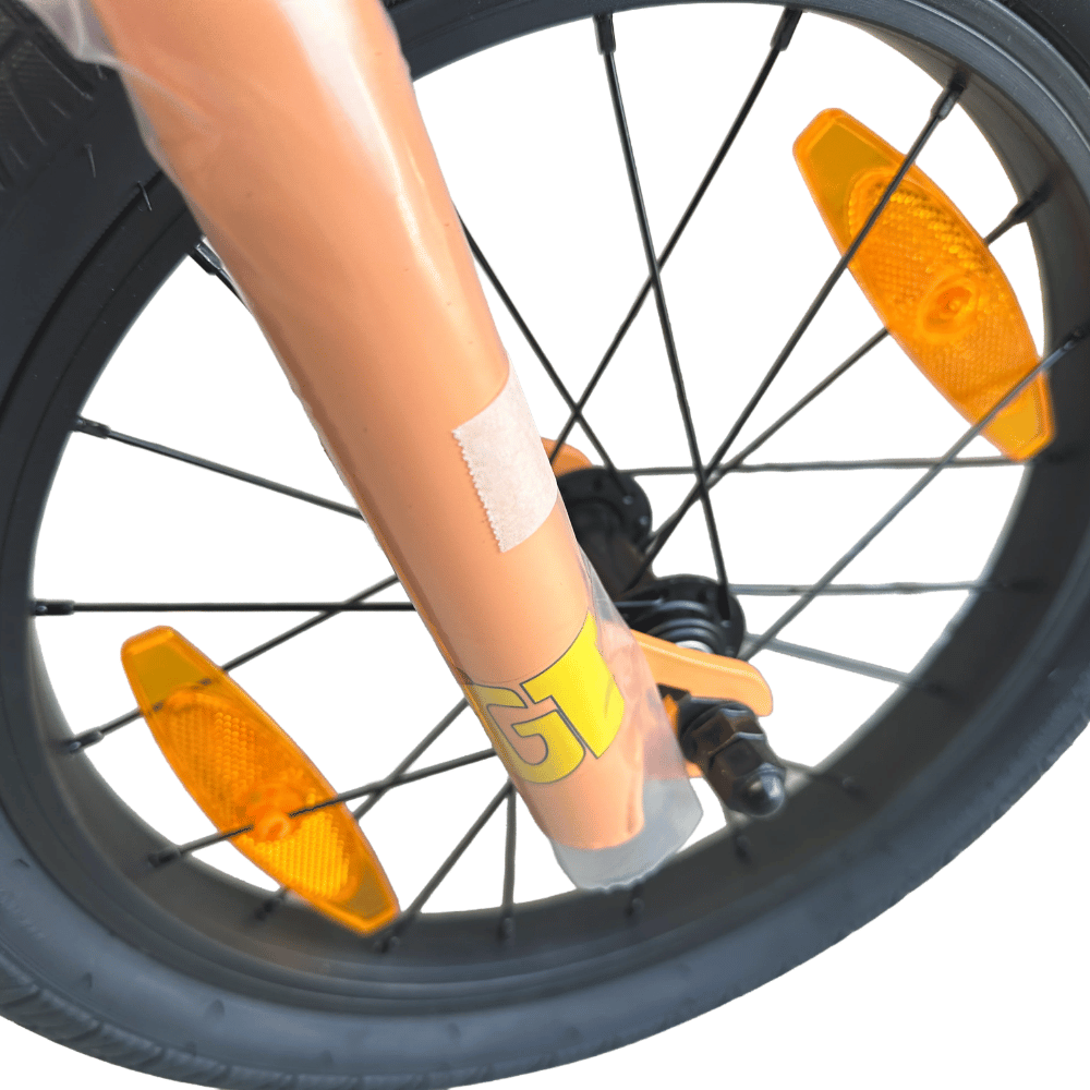 AB Bikes BMX GT Lil Performer PCH O/S in orange – front wheel view