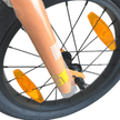 AB Bikes BMX GT Lil Performer PCH O/S in orange – front wheel view