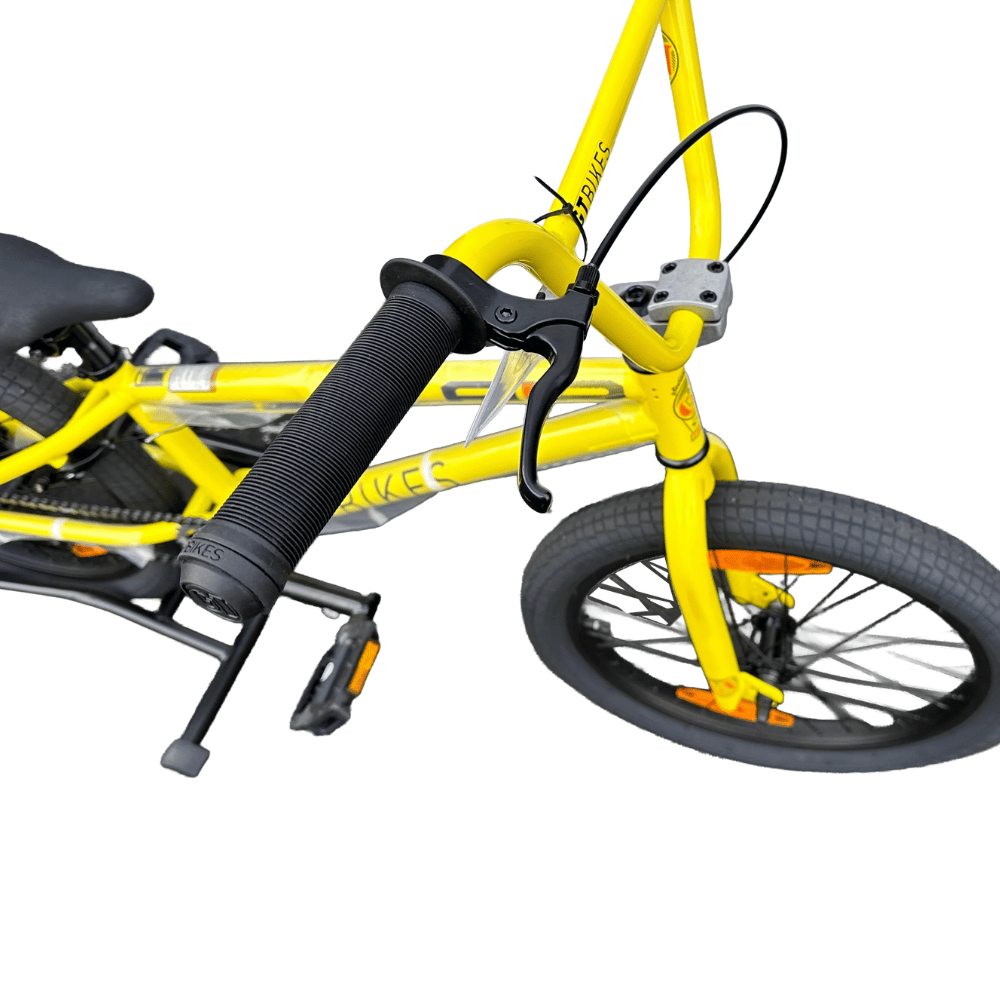 AB Bikes BMX GT Air YEL O/S in yellow – top side view