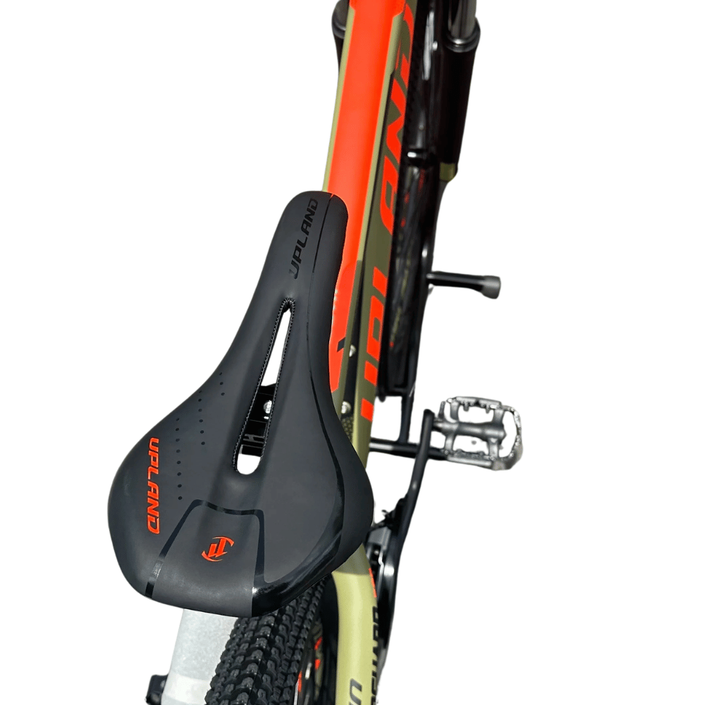 AB Bikes Mountain Bike UPLAND Vanguard in green – bike seat view