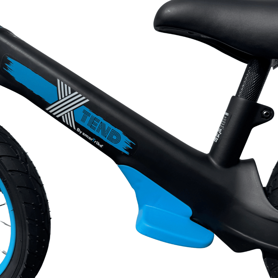AB Bikes Kids Bikes XTend in blue – top tube view
