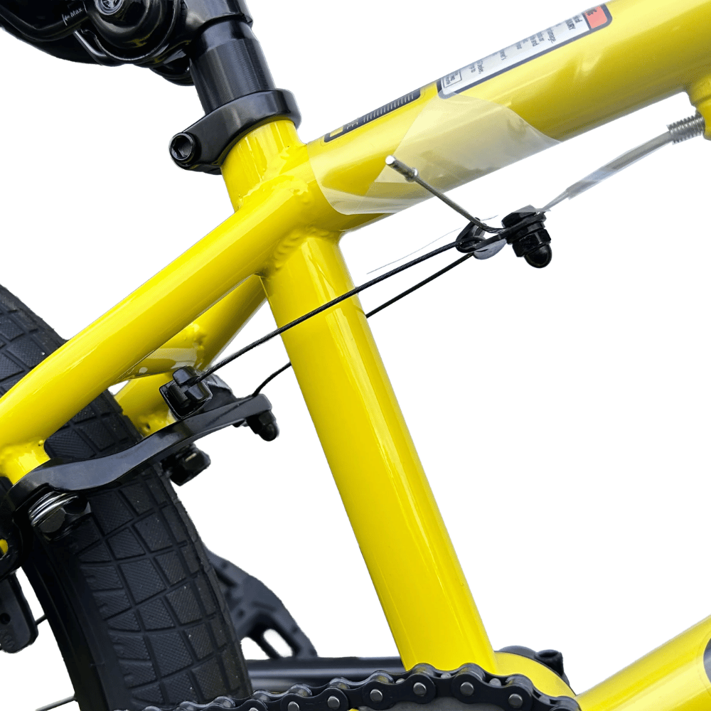 AB Bikes BMX GT Air YEL O/S in yellow – seat tube view