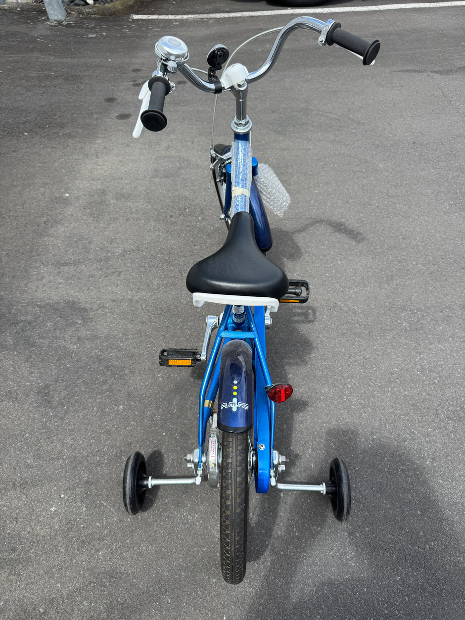 AB Bikes Kid Bike Rental Asahi in blue – back view