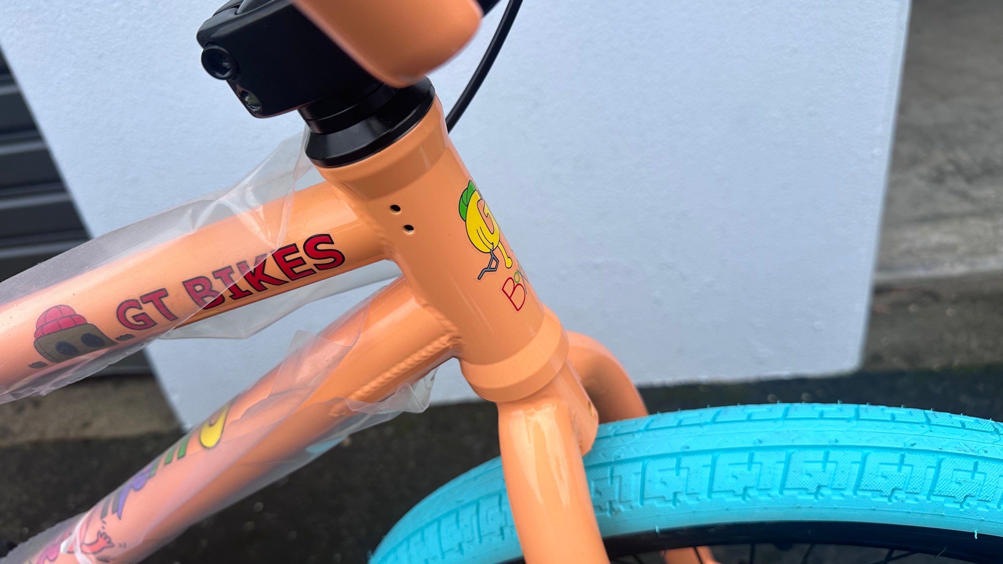 AB Bikes BMX GT Performer PCH in orange – head tube view
