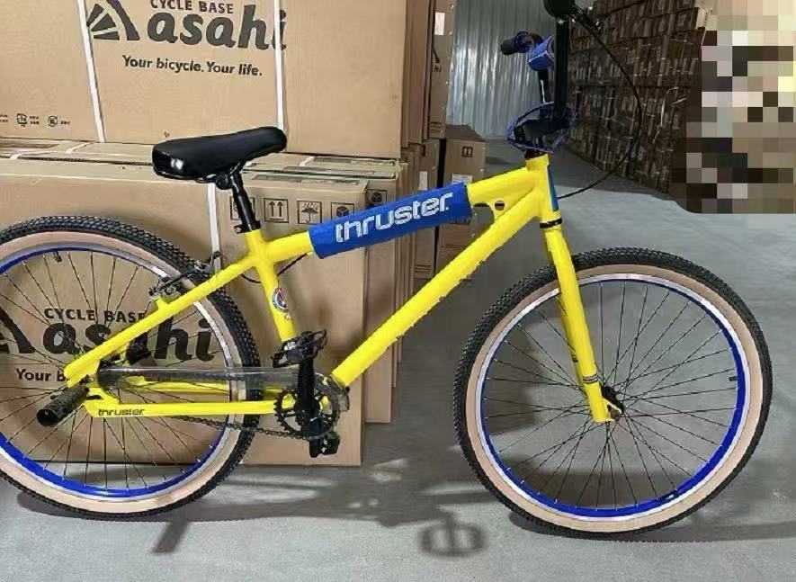 AB Bikes BMX Thruster in yellow – real shot side view