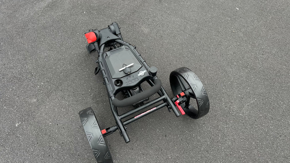 AB Bikes Golf Trundler Big Max Autofold+ in black – folding top view