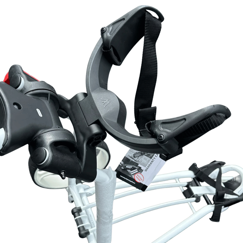 AB Bikes Golf Trundler Big Max Autofold+ in white – golf club holder view