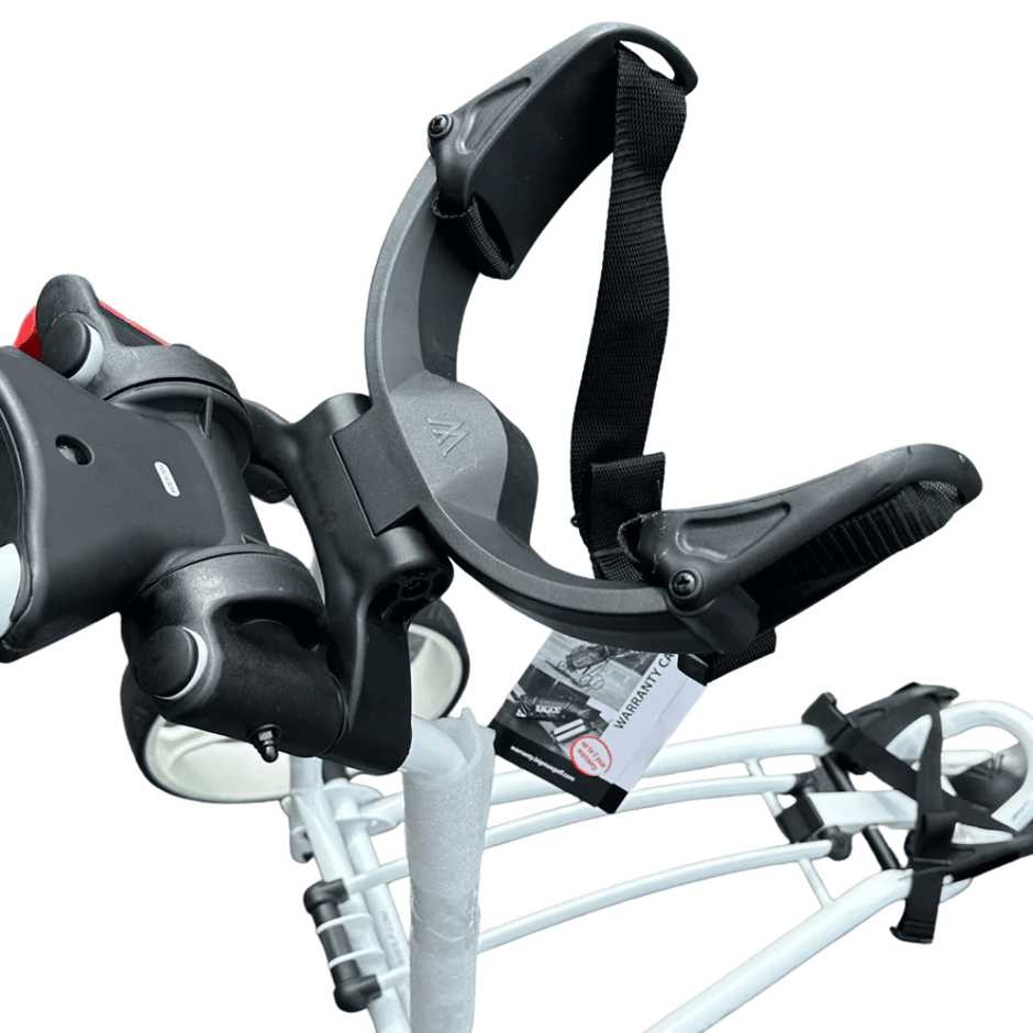 AB Bikes Golf Trundler Big Max Autofold+ in white – golf club holder view