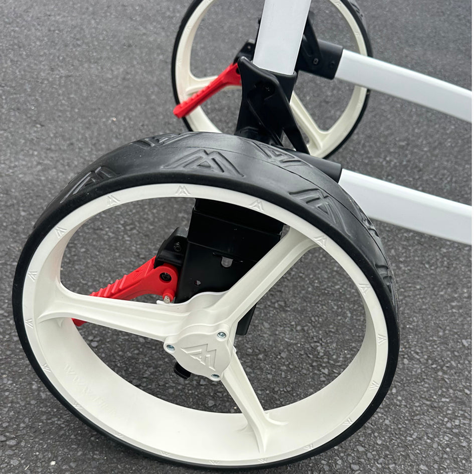 AB Bikes Golf Trundler Big Max BLADE+ in white – rear wheel view