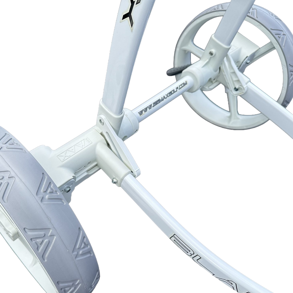 AB Bikes Golf Trundler Big Max Blade in white – rear wheel view
