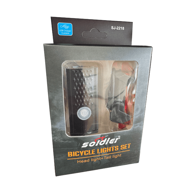 AB Bikes Accessories Bike Lights Set in red and black – pack view