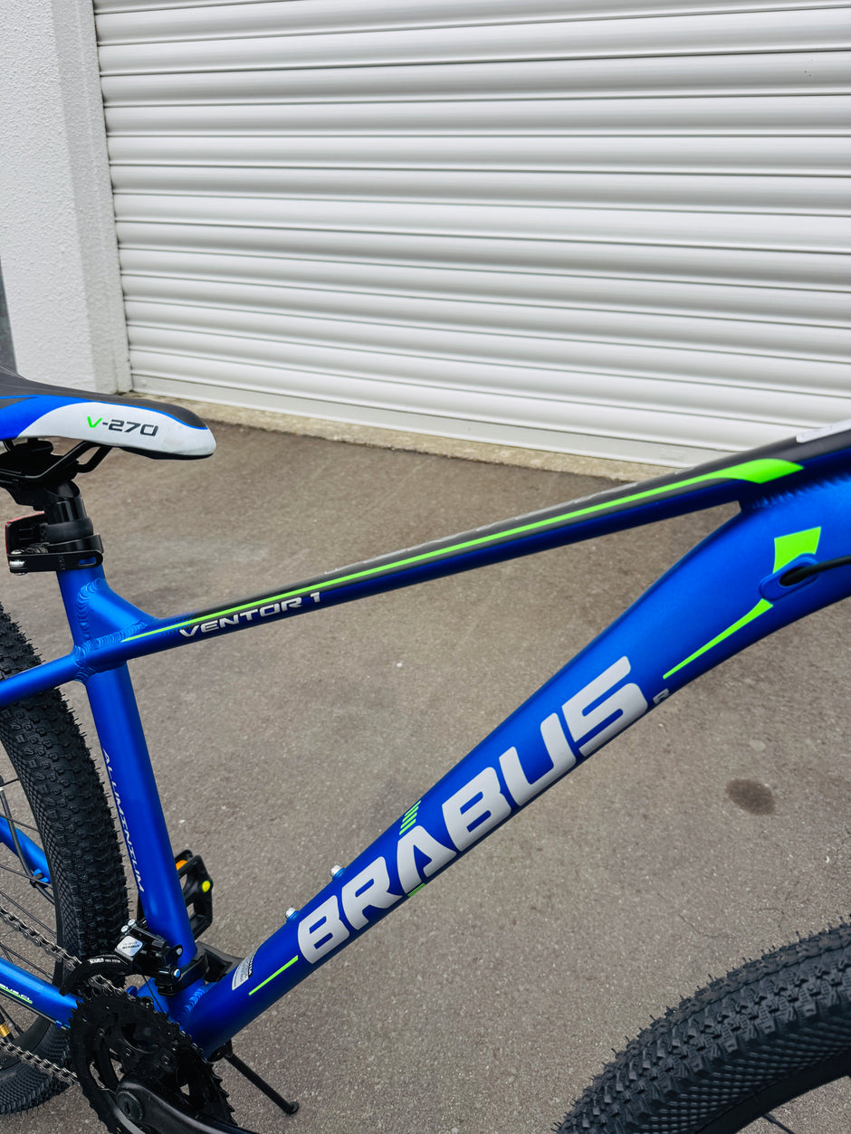 AB Bikes Mountain Bike Brabus Ventor in blue – top tube view