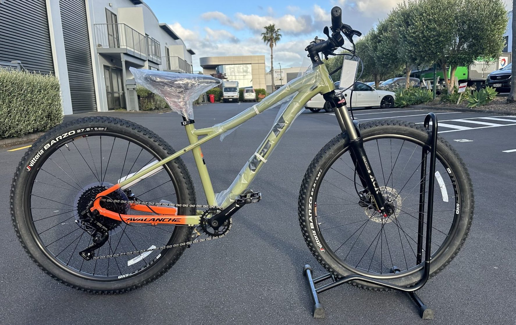 AB Bikes Mountain Bike GTM Avalanche Elite in green – real shot side view