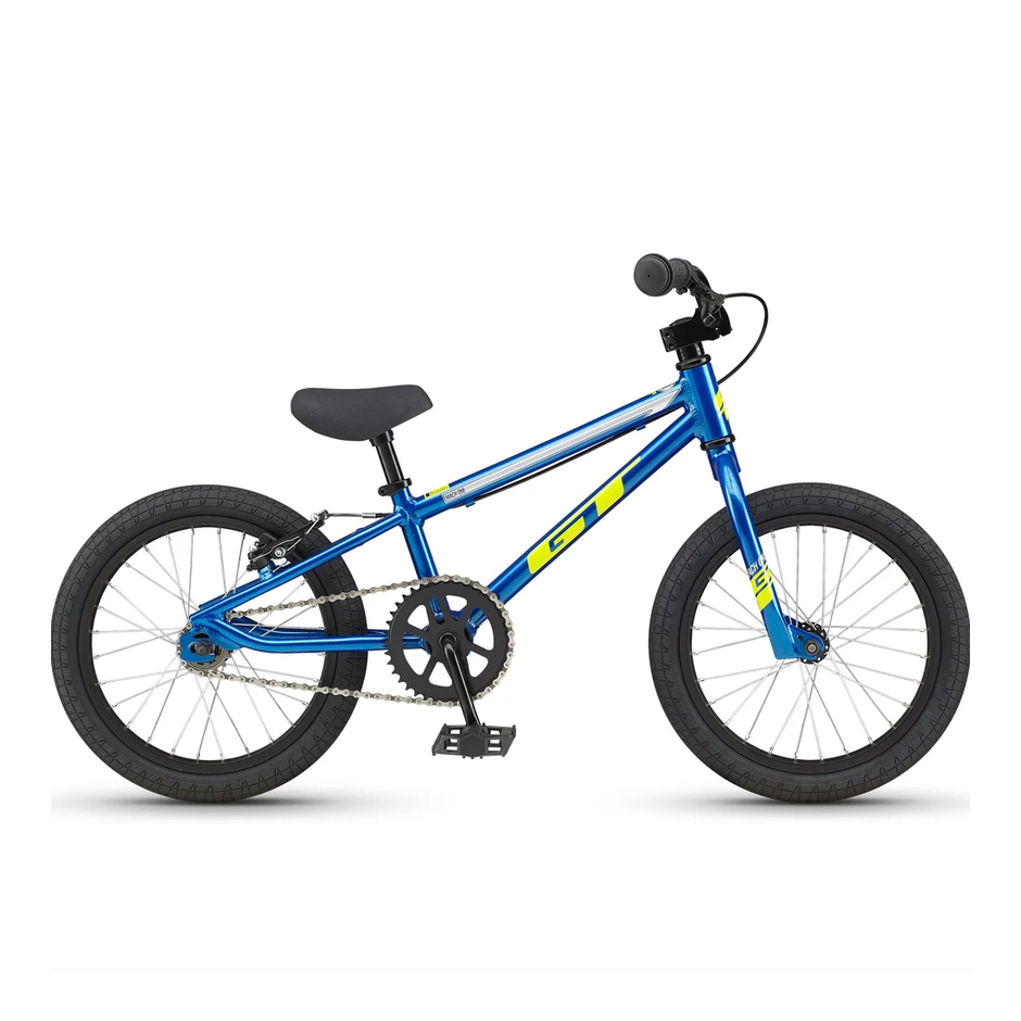 AB Bikes BMX Bike GT 16" Mach One in blue – side view