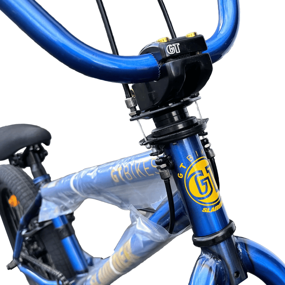 AB Bikes BMX GT Slammer in blue – head tube view