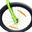 AB Bikes BMX GT Performer Heritage PCH in green – front wheel view
