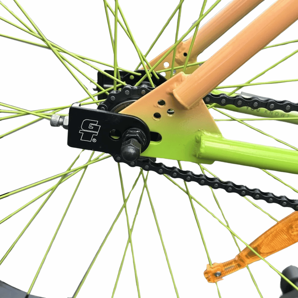 AB Bikes BMX GT Performer Heritage PCH in green – rear wheel view