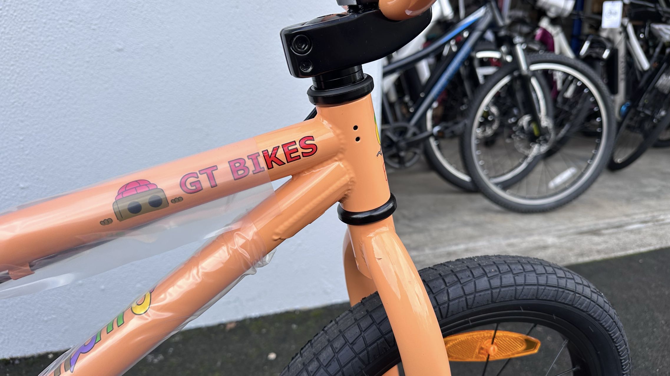 AB Bikes BMX GT Performer PCH Youth in orange – head tube view