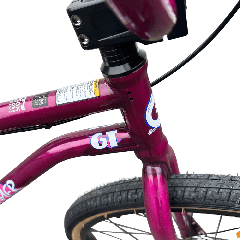 AB Bikes BMX GT Pro Performer Heritage RAS in purple – head tube view