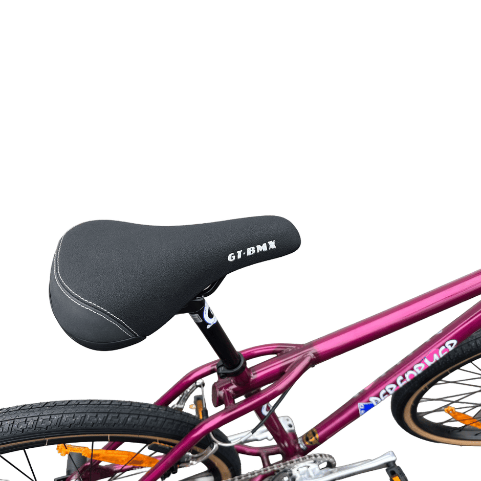 AB Bikes BMX GT Pro Performer Heritage RAS in purple – bike seat view