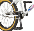 AB Bikes BMX GT Pro Performer Heritage WHT in white – chain and foot pedal view