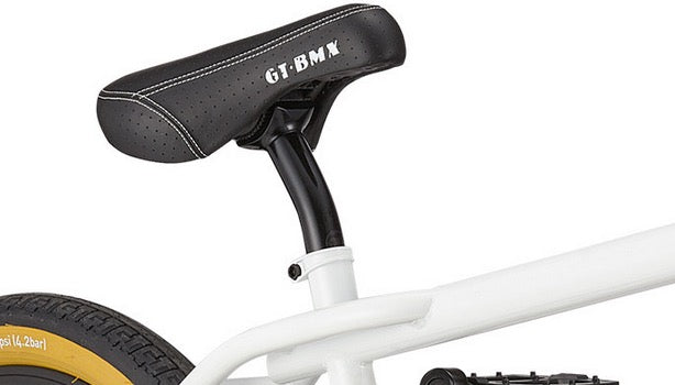 AB Bikes BMX GT Pro Performer Heritage WHT in white – bike seat view