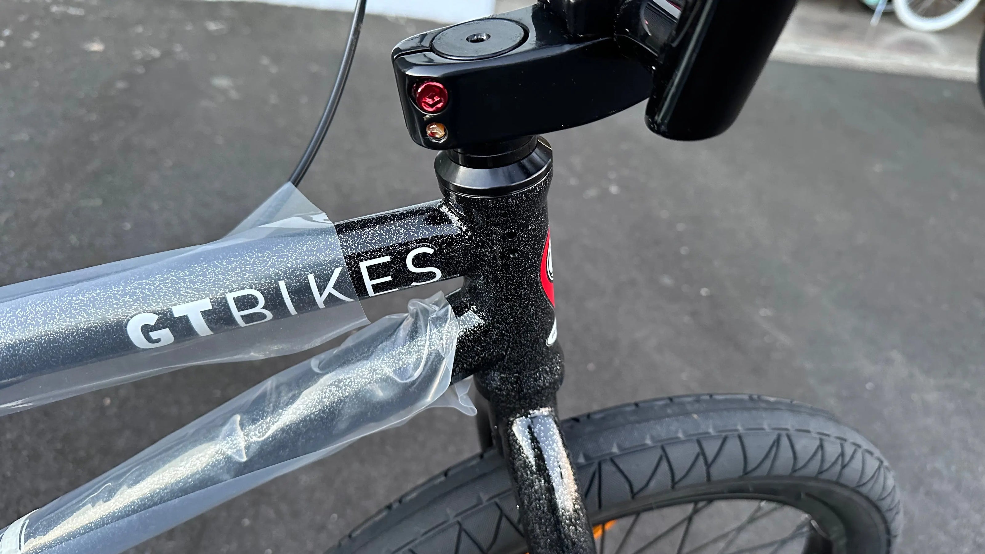 AB Bikes BMX GT Team Kachinsky in black – head tube view