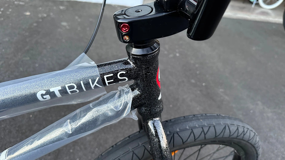 AB Bikes BMX GT Team Kachinsky in black – head tube view