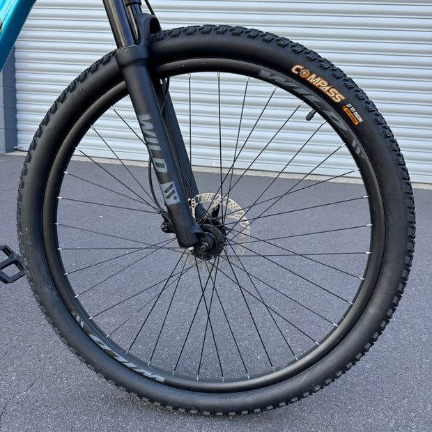 AB Bikes Mountain Bikes Kapoli Wild in blue – front wheel view