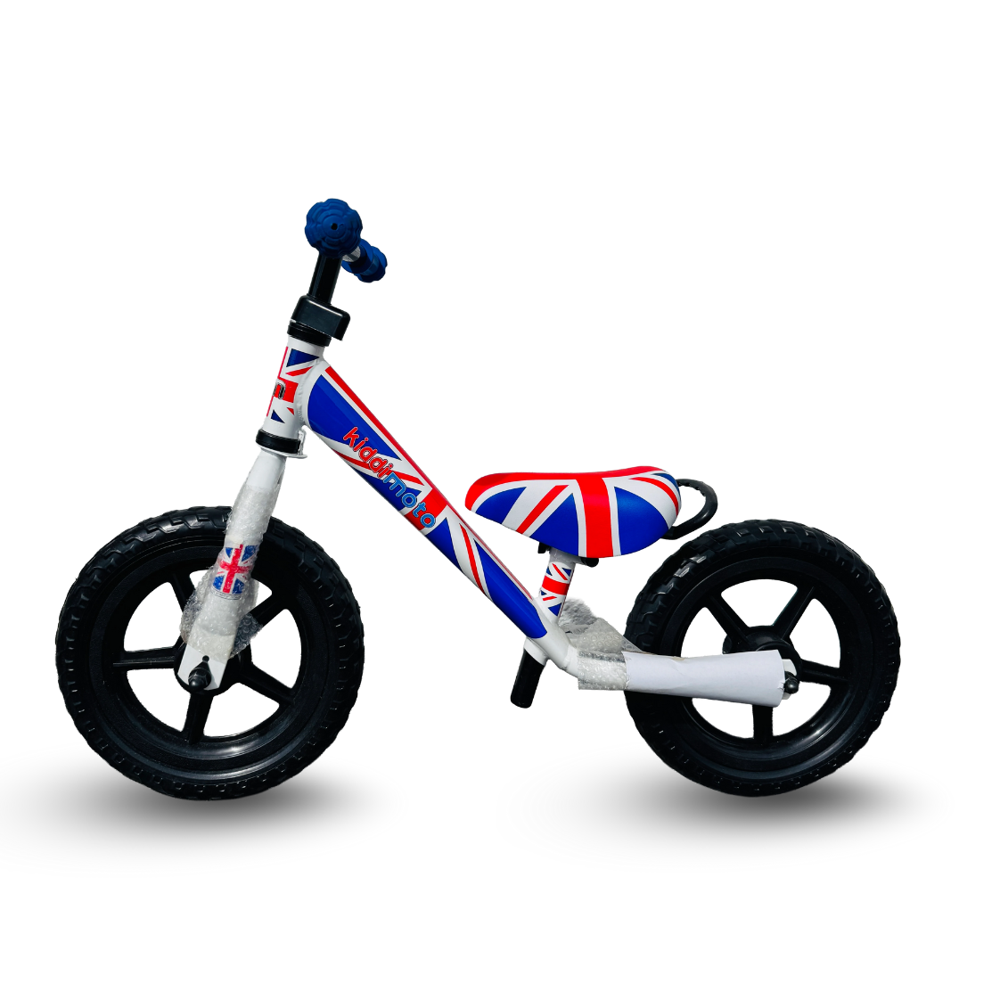 AB Bikes Kid Bike Kids Balance Bike in blue – side view