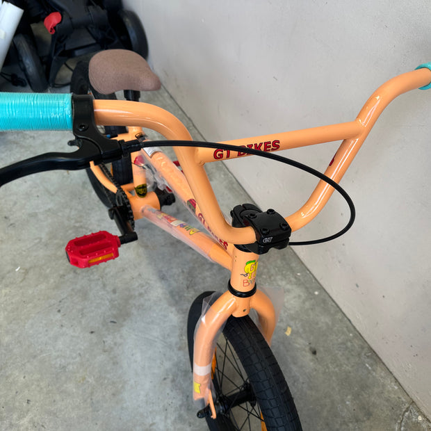 AB Bikes BMX GT Lil Performer in peach – front view