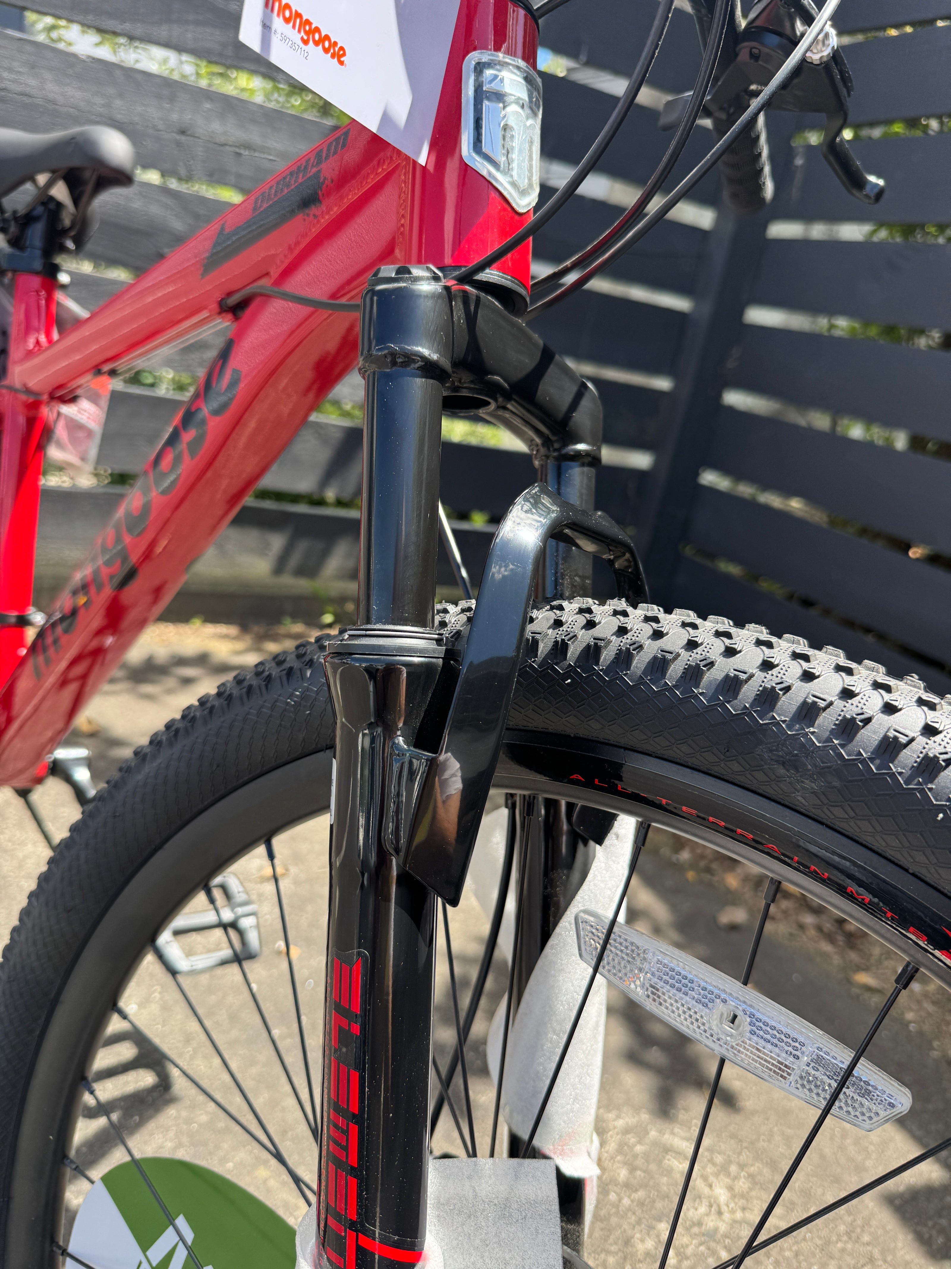 AB Bikes Mountain Bike MONGOOSE in red – head tube view