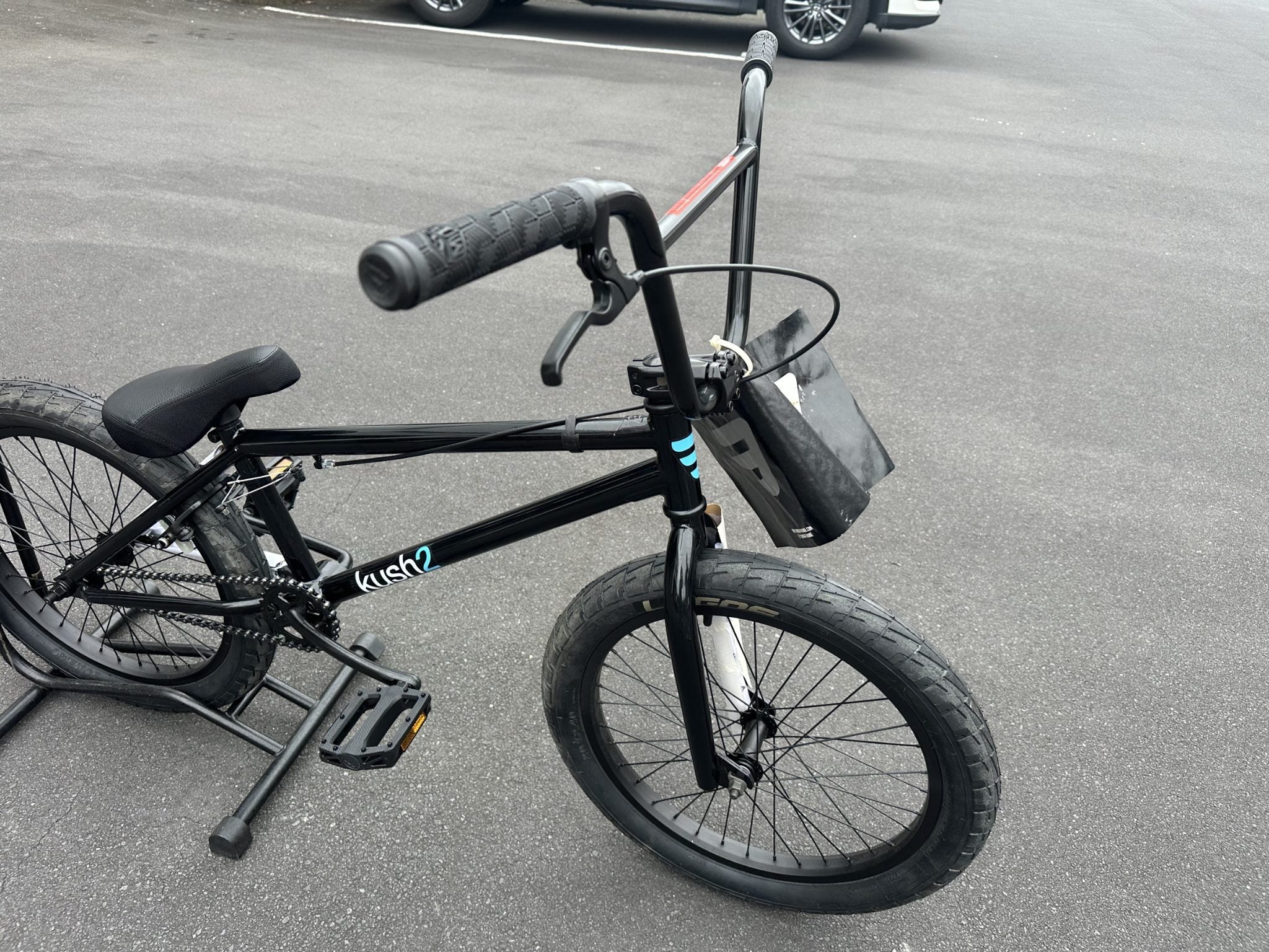 AB Bikes BMX Mafia Kush BMX in black – top side view