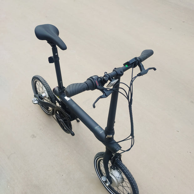 AB Bikes Electric Assist Bike Mi Qi in black – top side view