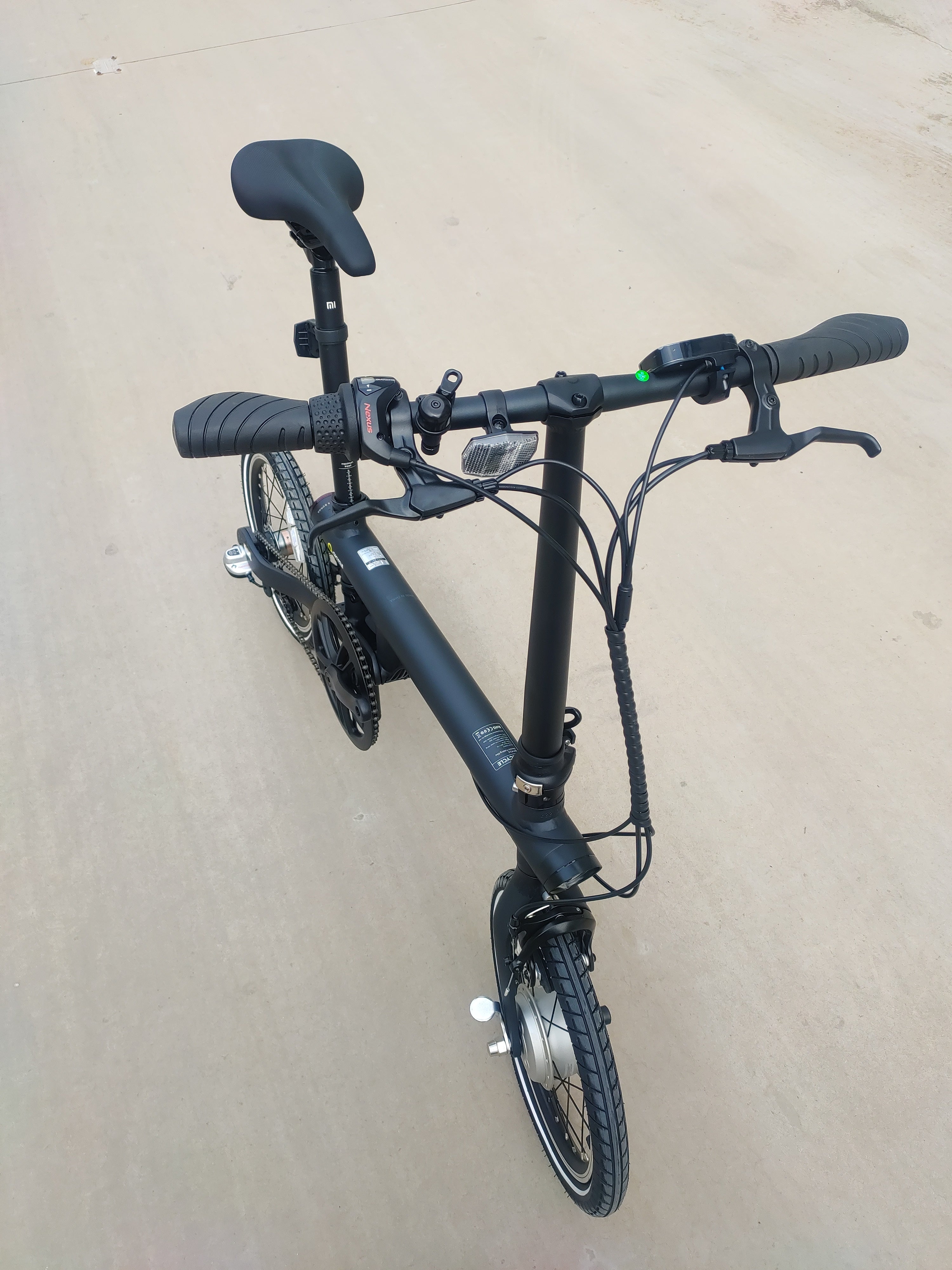 AB Bikes Electric Assist Bike Mi Qi in black – top view