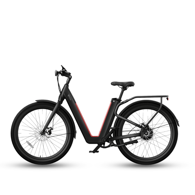 AB Bikes E-Bike NIU BQI-C3 sport in black – front wheel view