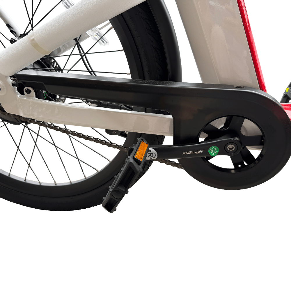 AB Bikes E-Bike NIU BQI-C3 sport in white – foot pedal view