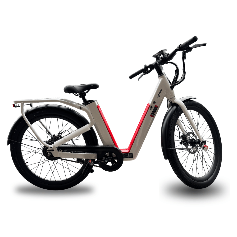 AB Bikes E-Bike NIU BQI-C3 sport in white – side view